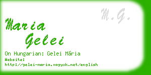 maria gelei business card